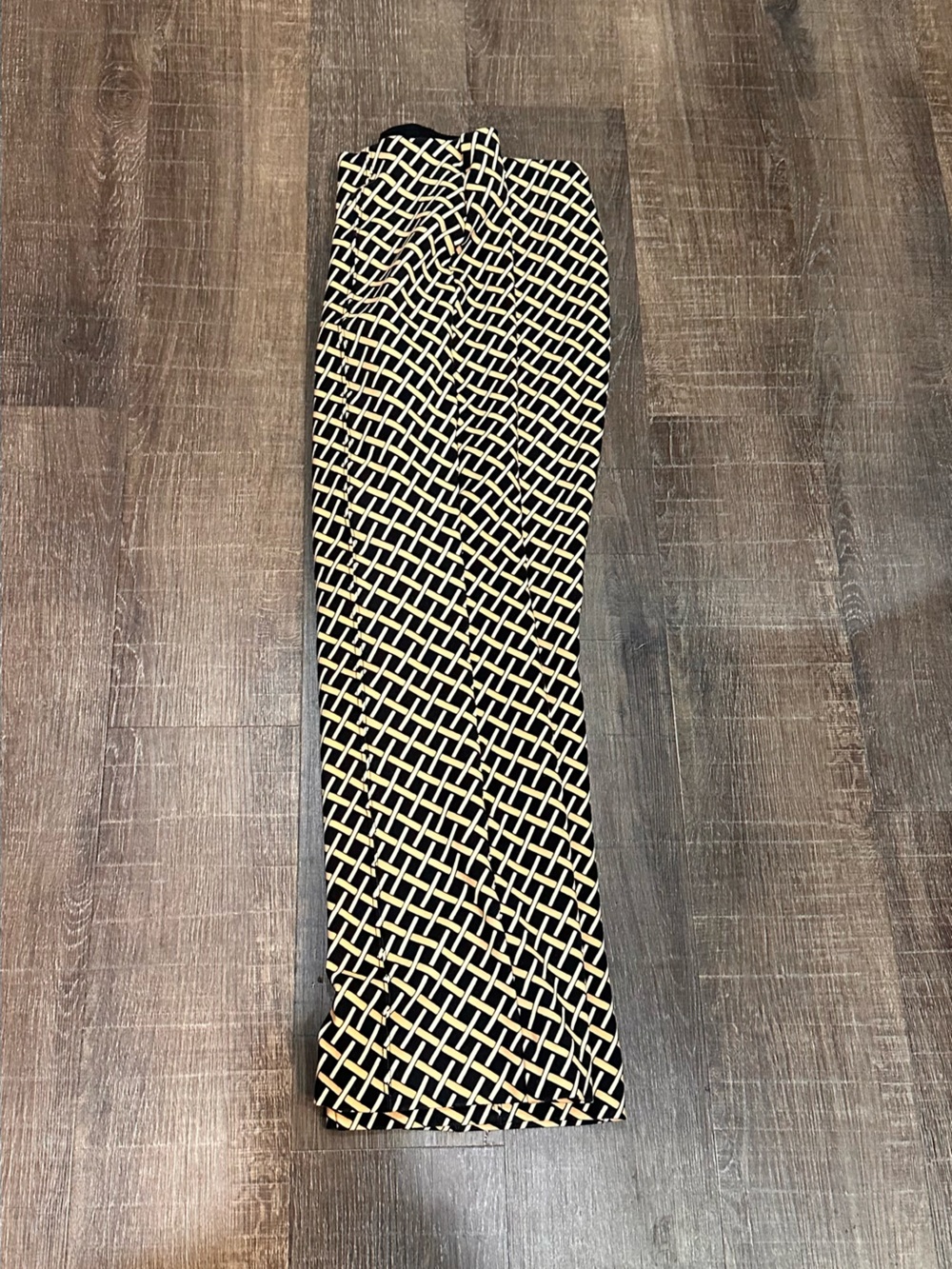 MAEVE Anthropologie Women’s Black and Cream Patterned Wide Leg Pants Small - Picture 3 of 8
